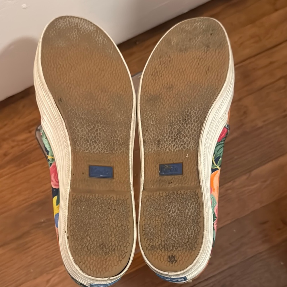 Keds Rifle Paper Co. Cream Floral Slip-On Sneakers with White Rubber Sole - Picture 5 of 5